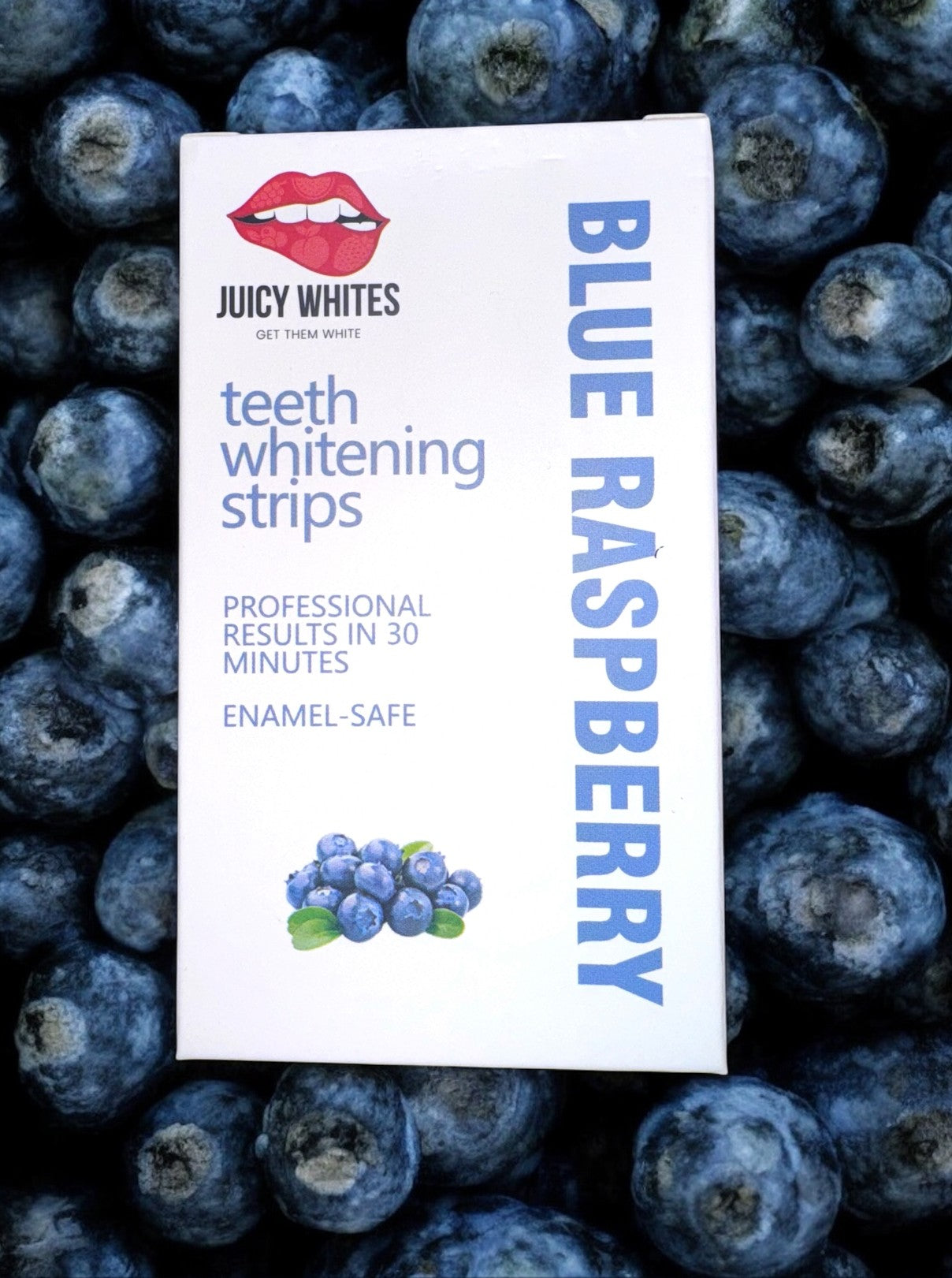 Juicy Whites Blue Raspberry Teeth Whitening Strips